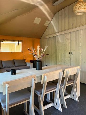 Luxe Safaritent Medley 5 persoons op Camping Rijsterbos Buitenkant foto